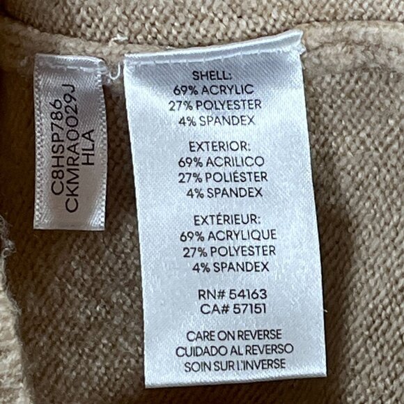 Calvin Klein Beige Knit Sweater Medium Crewneck Pullover - Picture 8 of 12